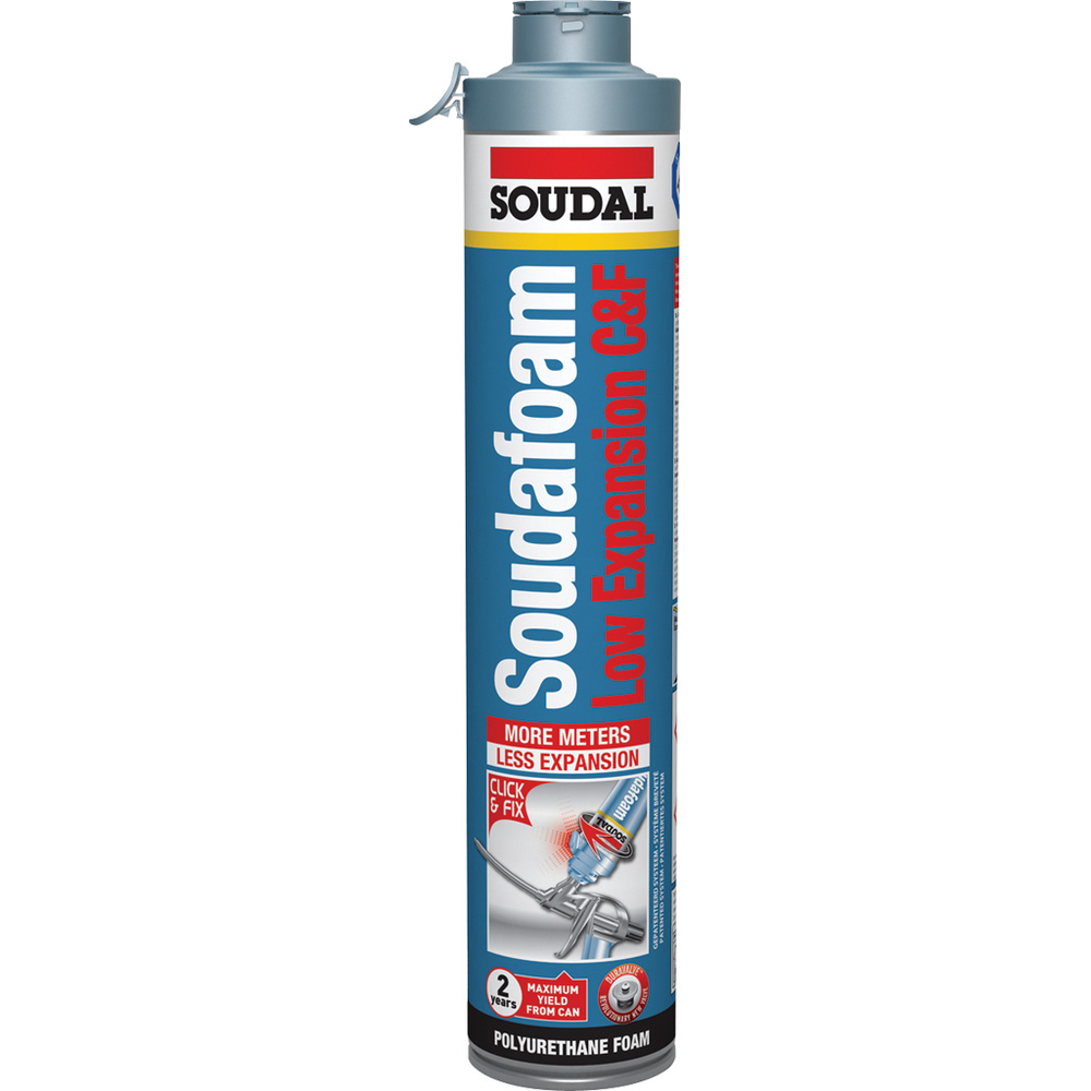 12 aérosols 750ml de SOUDAFOAM low expansion pistolable click & fix duravalve - B3 beige - SOUDAL - 110725