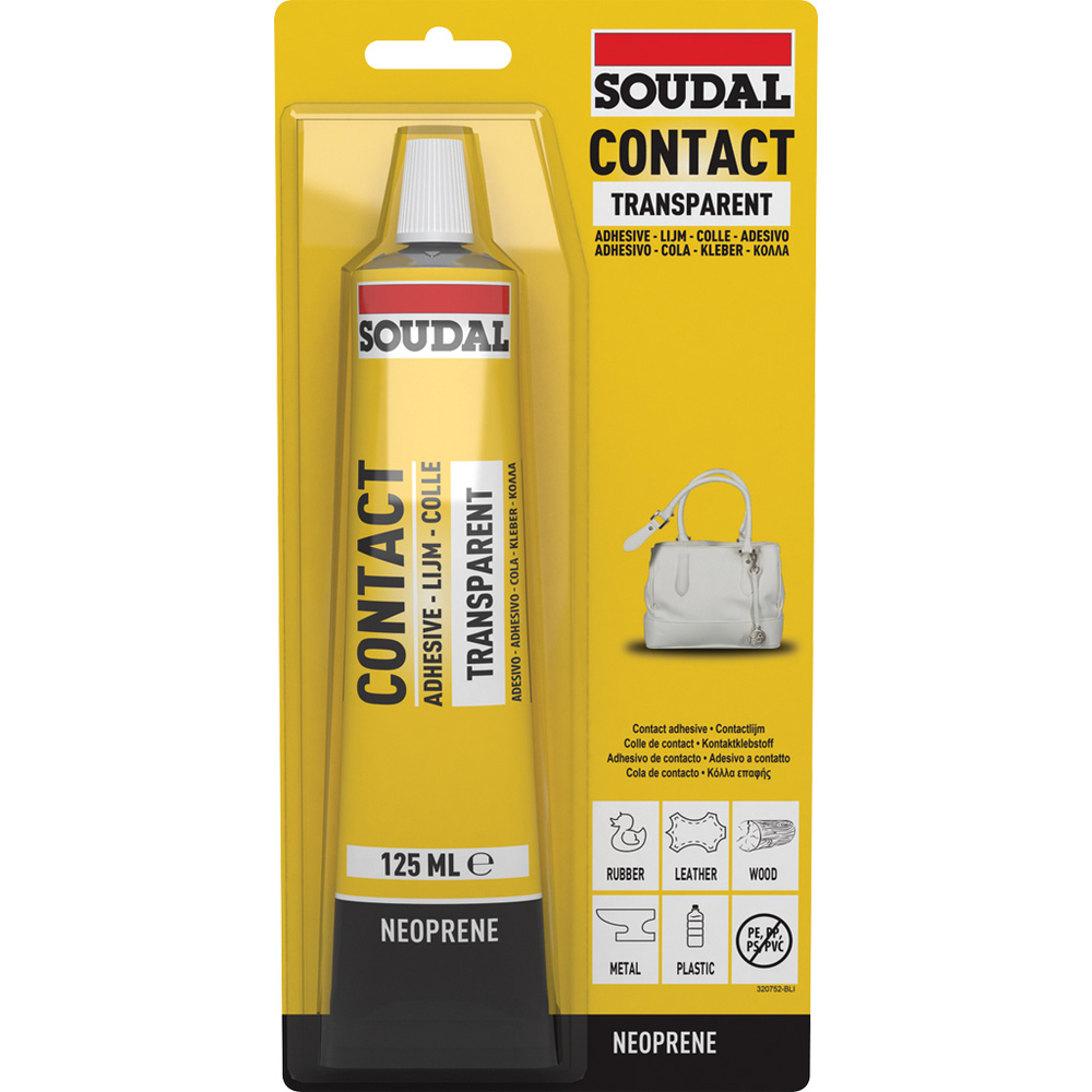 10 tubes en blister 125 ml colle contact transparente 47a - SOUDAL - 111567