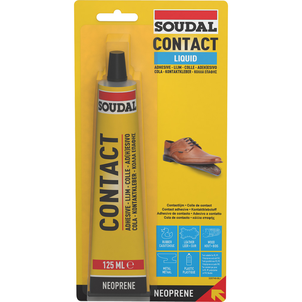 10 tubes en blister 125 ml colle néoprène liquide 44a - SOUDAL - 111568