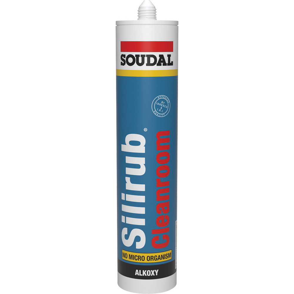 15 cartouches 300 ml SILIRUB cleanroom blanc - SOUDAL - 112346