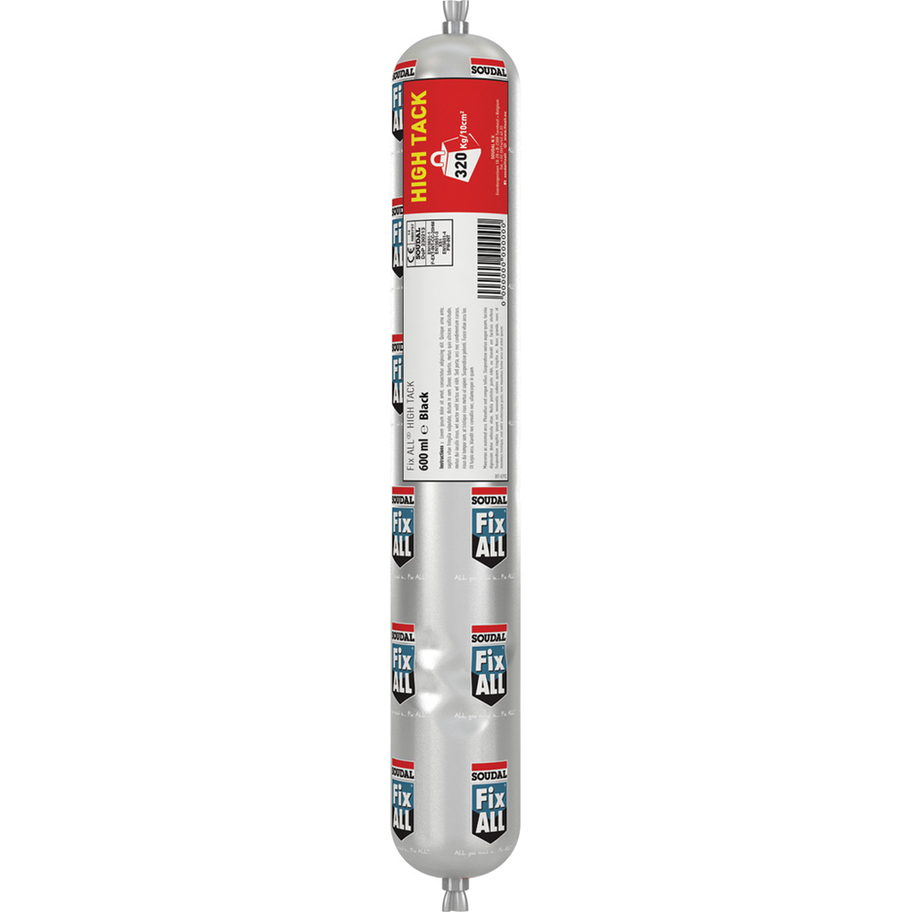 12 poches 600 ml fix all high tack noir - SOUDAL - 114981