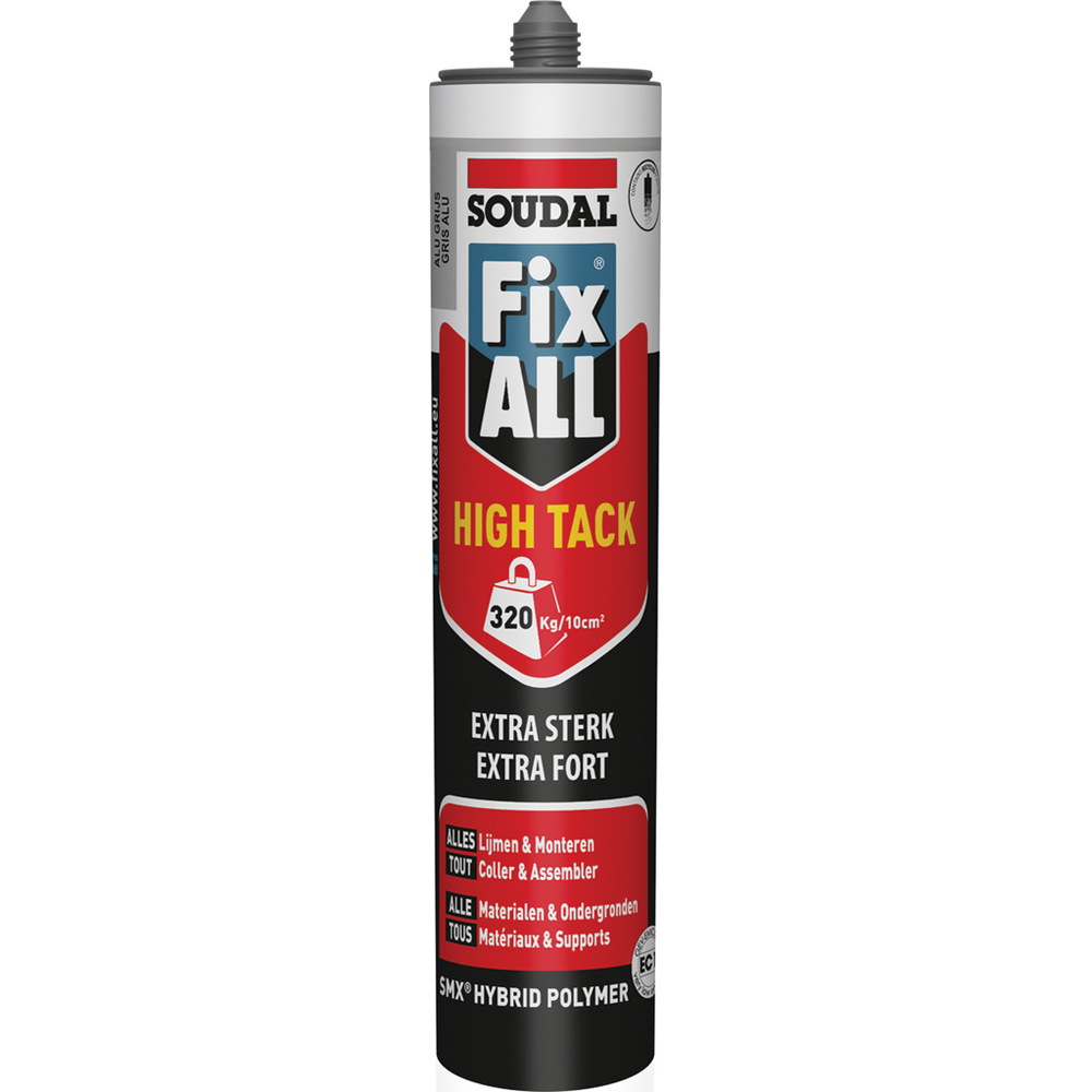 12 cartouches 290 ml fix all high tack gris alu - SOUDAL - 115559