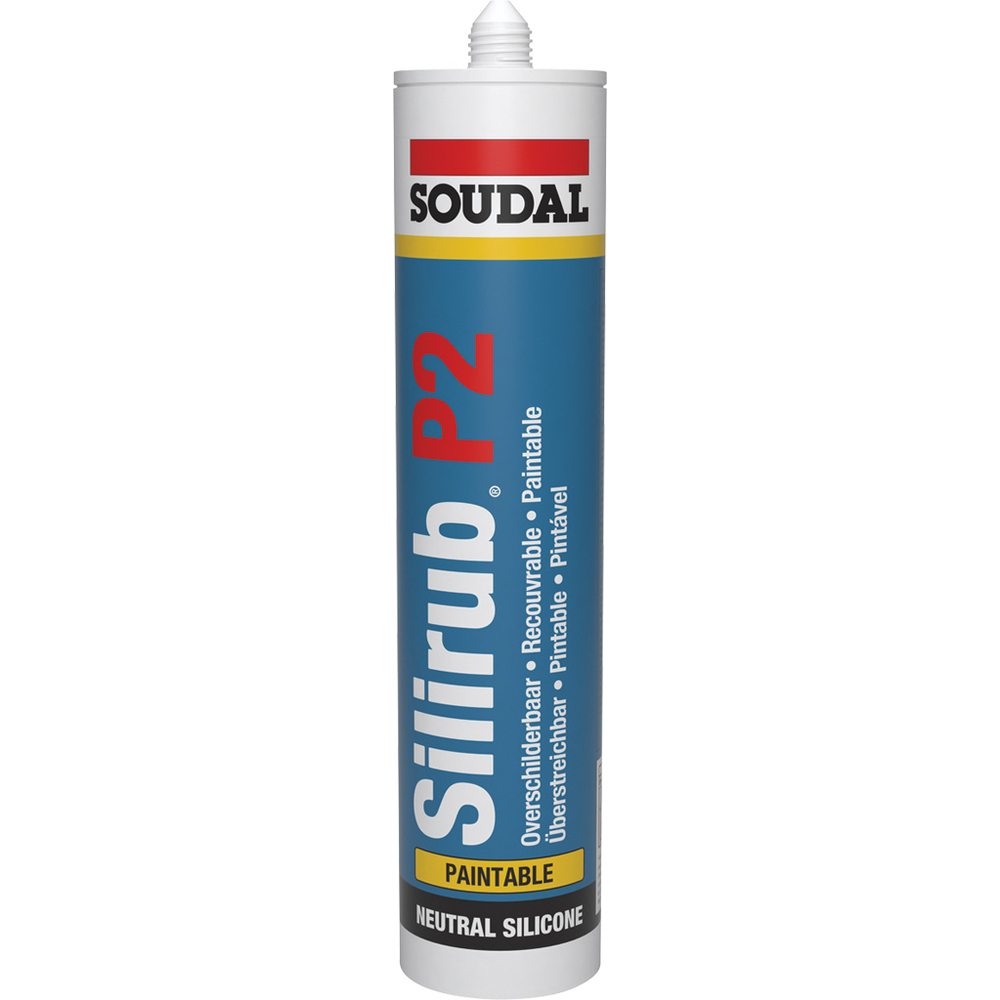 15 cartouches 300 ml SILIRUB p2 ral 9010 blanc pur - SOUDAL - 115962