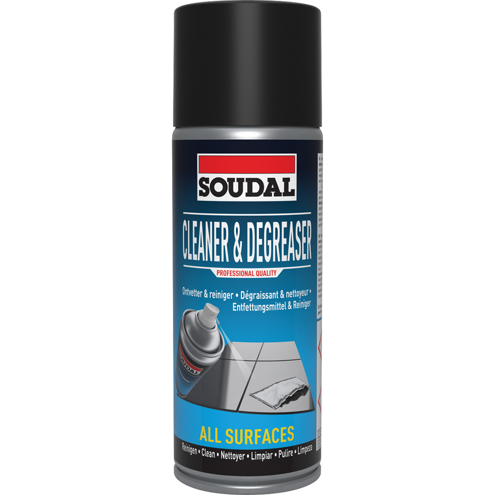 6 aérosols 400ml de cleaner & degreaser - nettoyage & dégraissage support avant mastic - SOUDAL - 119708