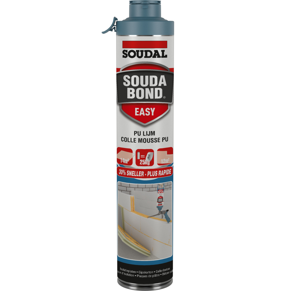 12 aérosols 750ml de SOUDABOND easy pistolable click & fix duravalve - b1 orange - SOUDAL - 121398