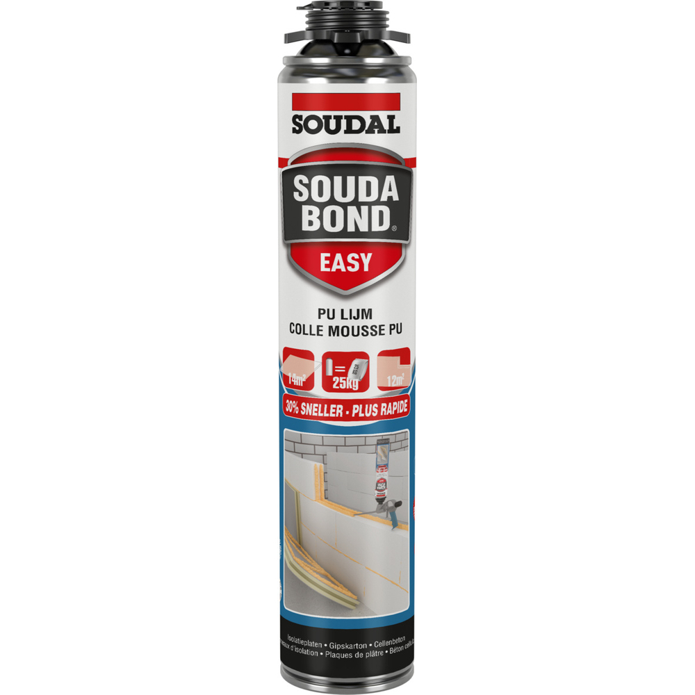 12 aérosols 750ml de SOUDABOND easy pistolable gun vis duravalve - b1 orange - SOUDAL - 121734