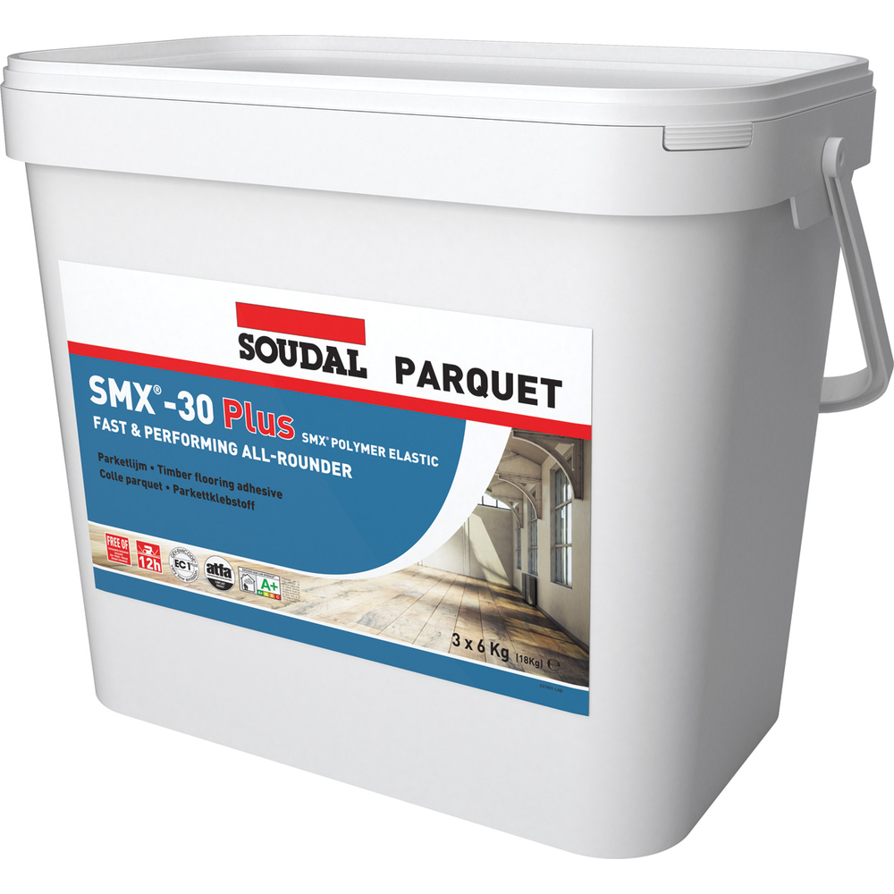 Seau 18 kg colle parquet smx-30 plus 3x6 kg brun clair - SOUDAL - 124036