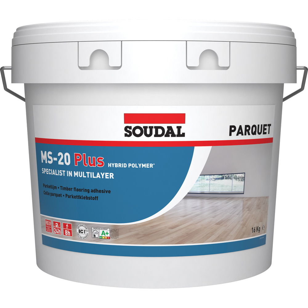 Seau 16 kg colle parquet ms-20 plus brun - SOUDAL - 124165
