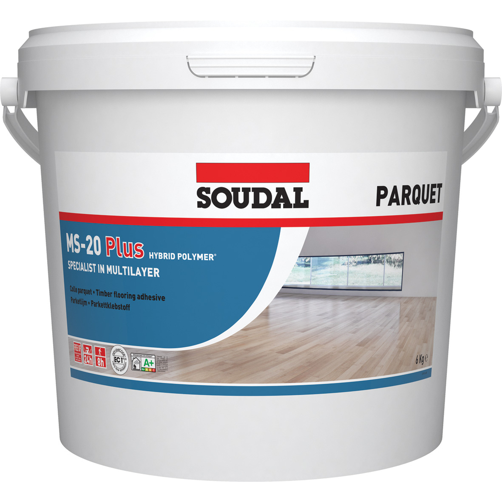Seau 6 kg colle parquet ms-20 plus brun clair - SOUDAL - 124203