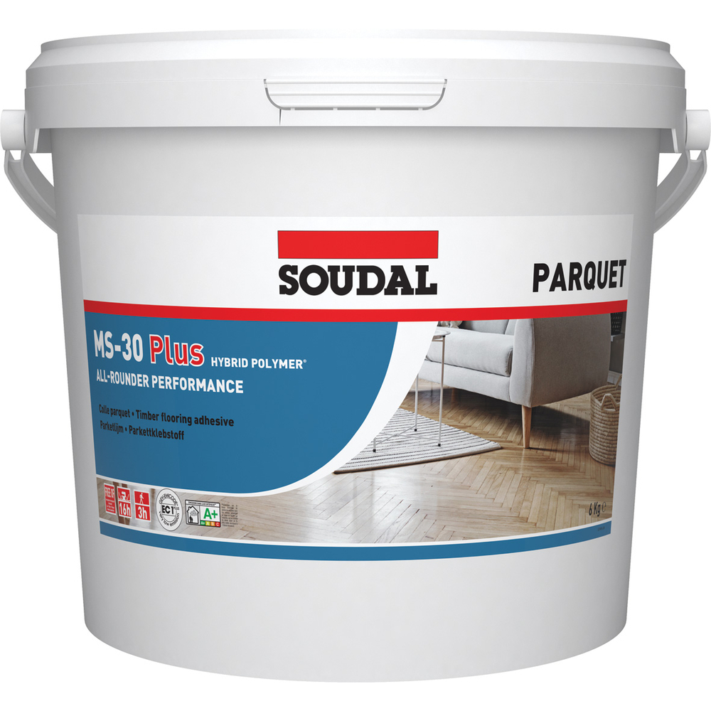 Seau 6 kg colle parquet ms-30 plus brun clair - SOUDAL - 124204