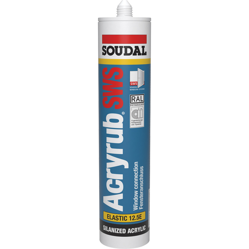 15 cartouches 310 ml acryrub Bande d'étanchéité SWS blanc - SOUDAL - 124483