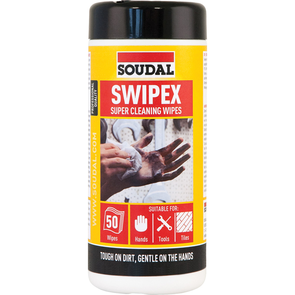 6 boîtes distributrices de 50 lingettes swipex nettoyantes - SOUDAL - 128470