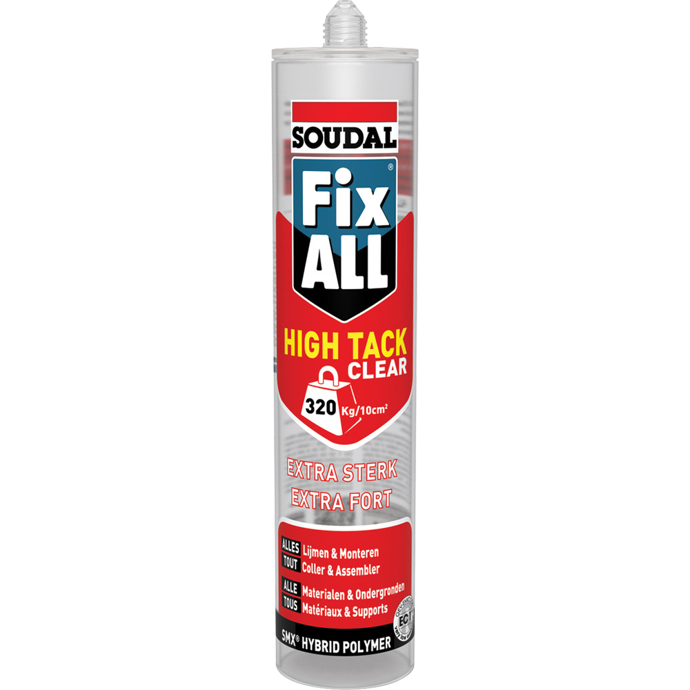 12 cartouches 290 ml fix all high tack clear - SOUDAL - 130276