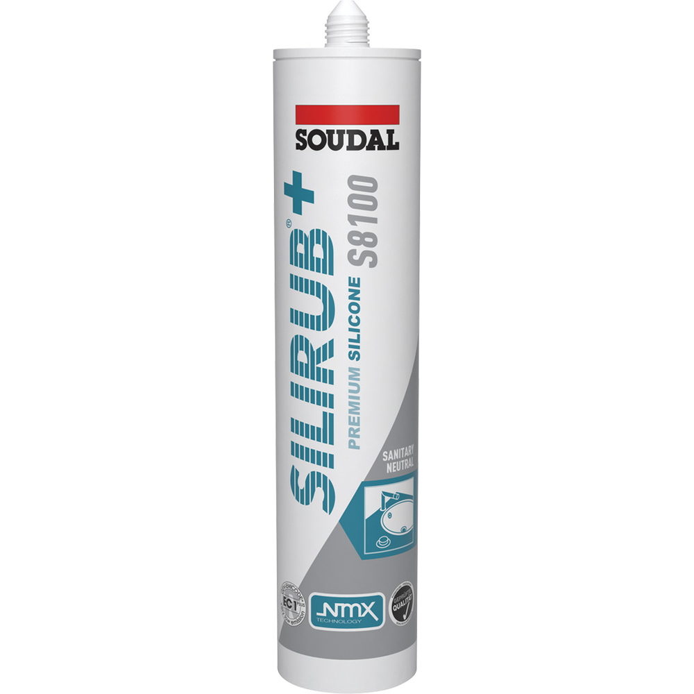 15 cartouches 300 ml SILIRUB + S 8100 blanc - SOUDAL - 131238