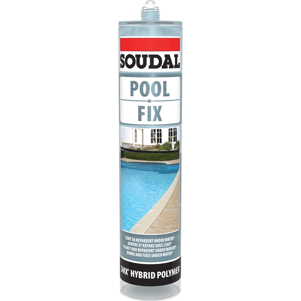 6 cartouches 290 ml pool fix cristal clear - SOUDAL - 132196