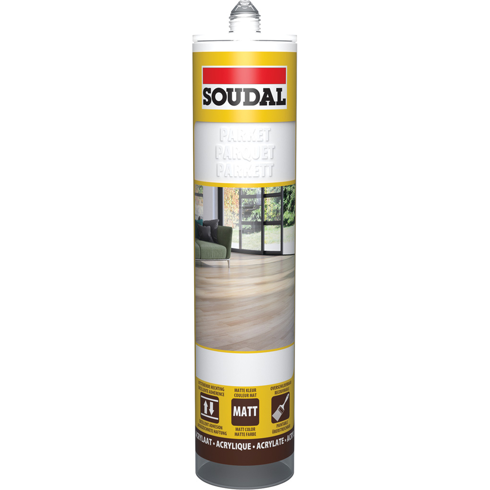 6 cartouches 290 ml joint parquet blanc perle ral 1013 - SOUDAL - 132208
