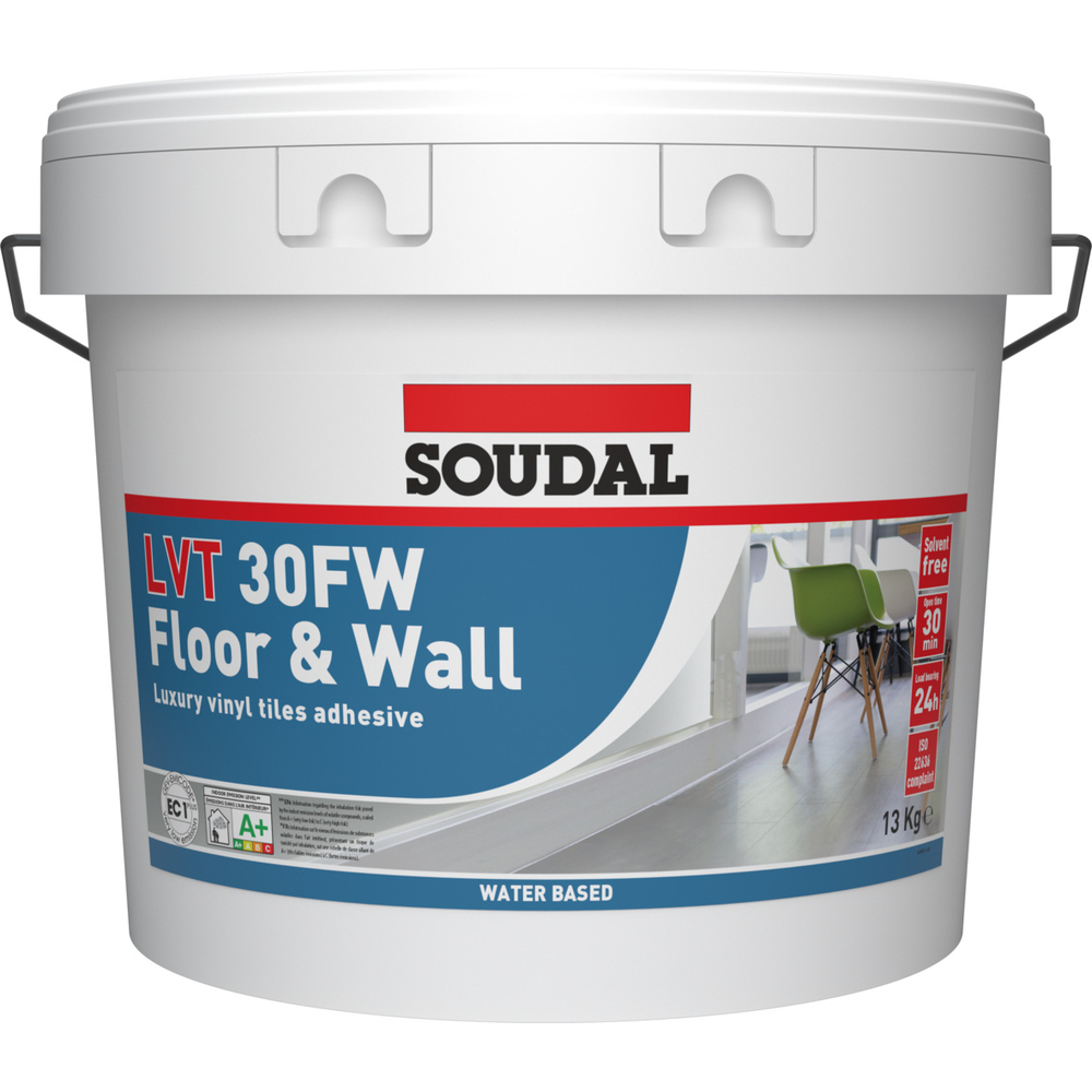 Seau 13 kg colle lvt 30 fw : sols et murs universelle - SOUDAL - 134895