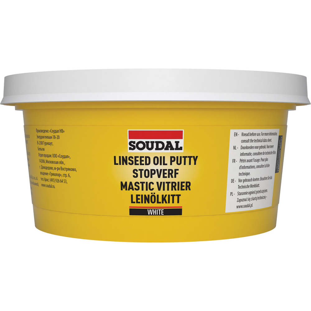 6 pots 500 gr universal mastic vitrier blanc - SOUDAL - 135482