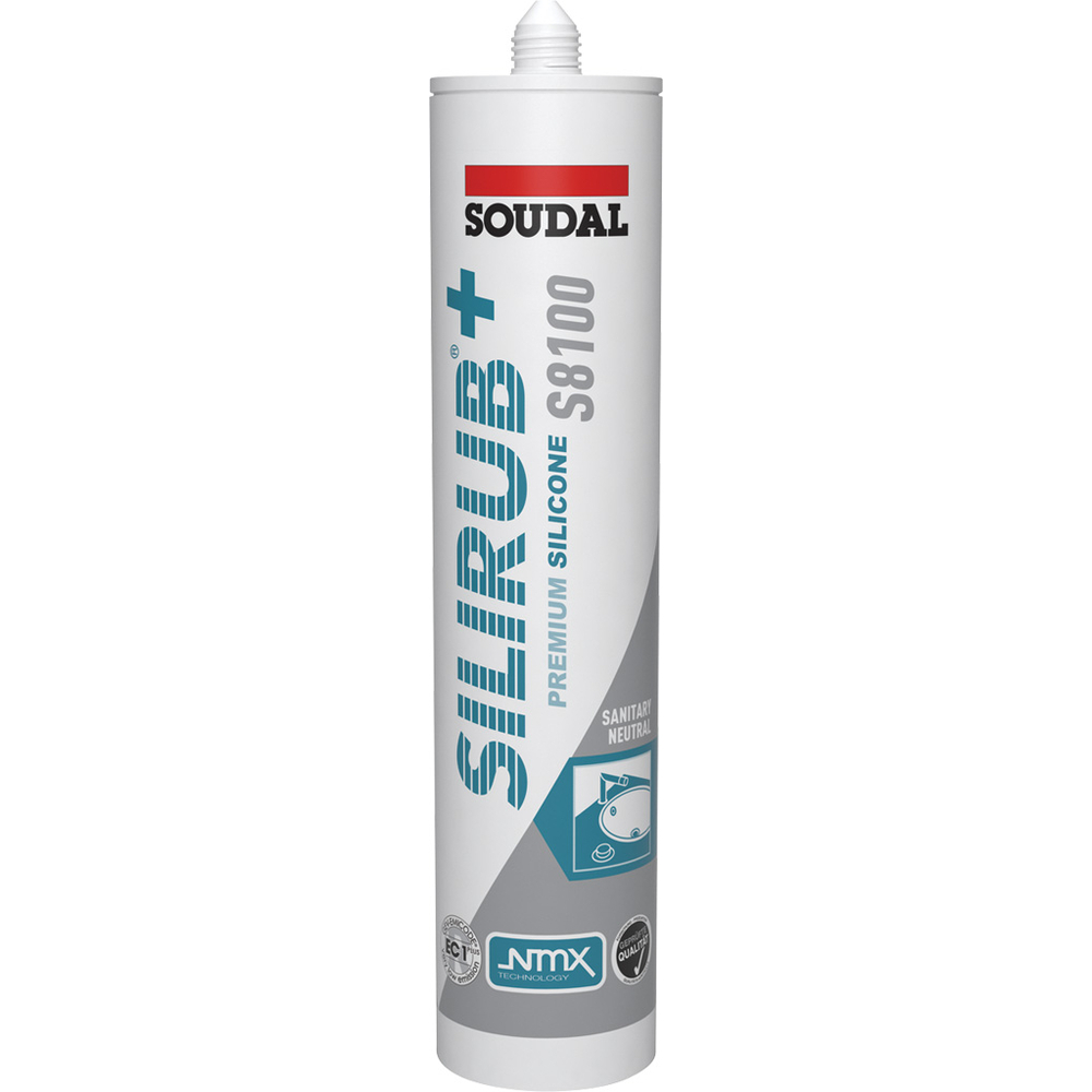 15 cartouches 300 ml SILIRUB + S 8100 gris eclatant - SOUDAL - 137417