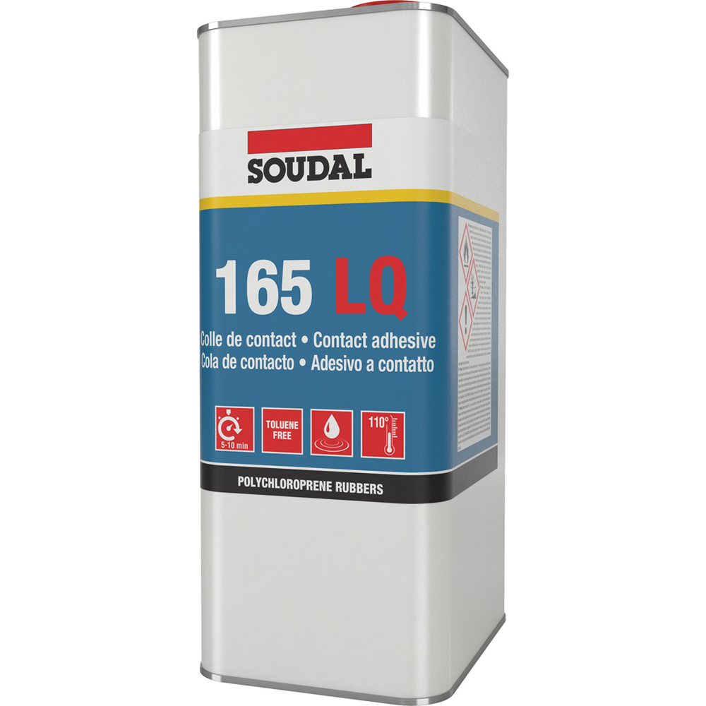 4 bidons 5L avec bec verseur colle néoprène liquide 165 lq - SOUDAL - 145989