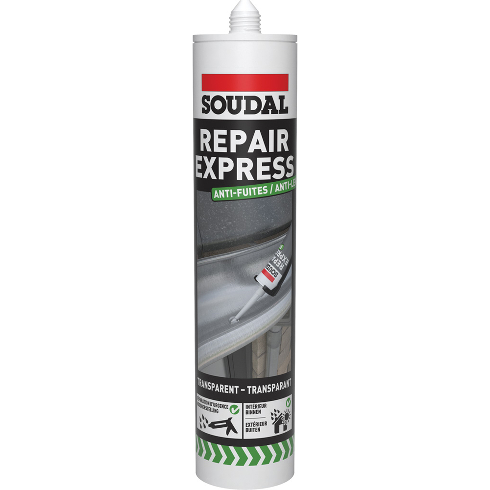 12 cartouches 290 ml repair express anti-fuites transparent - SOUDAL - 146457