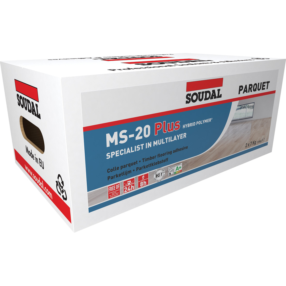Box 14 kg colle parquet ms-20 plus 2x7 kg brun - SOUDAL - 152630