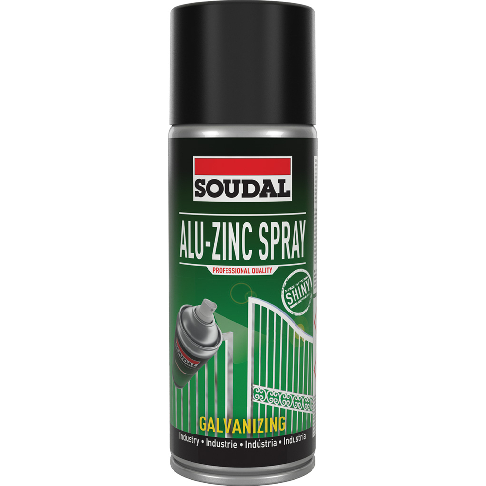 6 aérosols 400ml de alu-zinc spray - galvanisation à froid - aspect brillant - SOUDAL - 154608