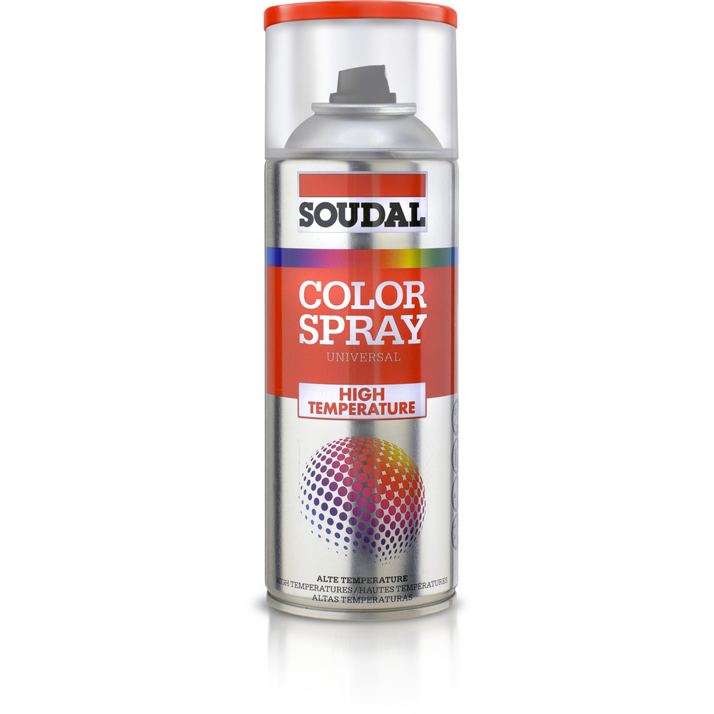 6 aérosols 400ml de color spray haute température noir mat - SOUDAL - 155560