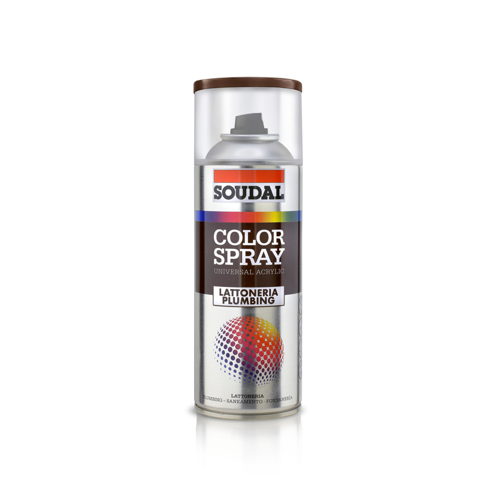 6 aérosols 400ml de color spray ferblanterie brun - SOUDAL - 156117