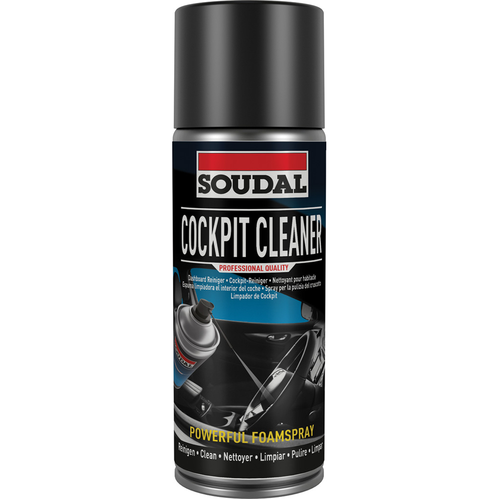 6 aérosols 400ml de cockpit cleaner - mousse nettoyante intérieur de voiture - SOUDAL - 158037