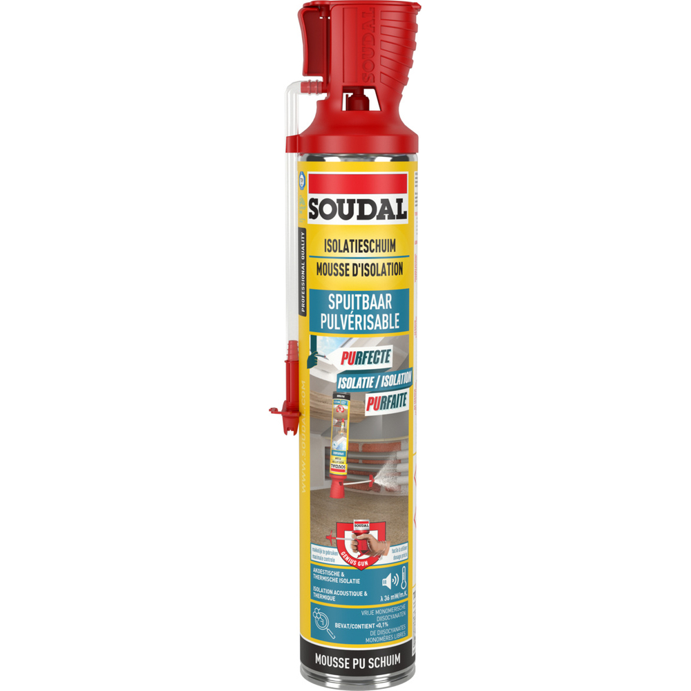 12 aérosols 700ml de mousse d'isolation pulvérisable genius gun <0,1 % - B3 blanc - SOUDAL - 159798