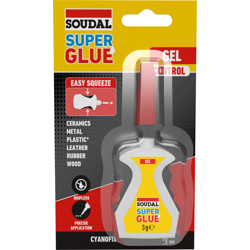 12 cartouches 3 gr soudal super glue gel tube precision - SOUDAL - 160045