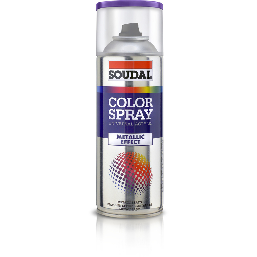 6 aérosols 400ml de color spray métallisé jaune - SOUDAL - 160341