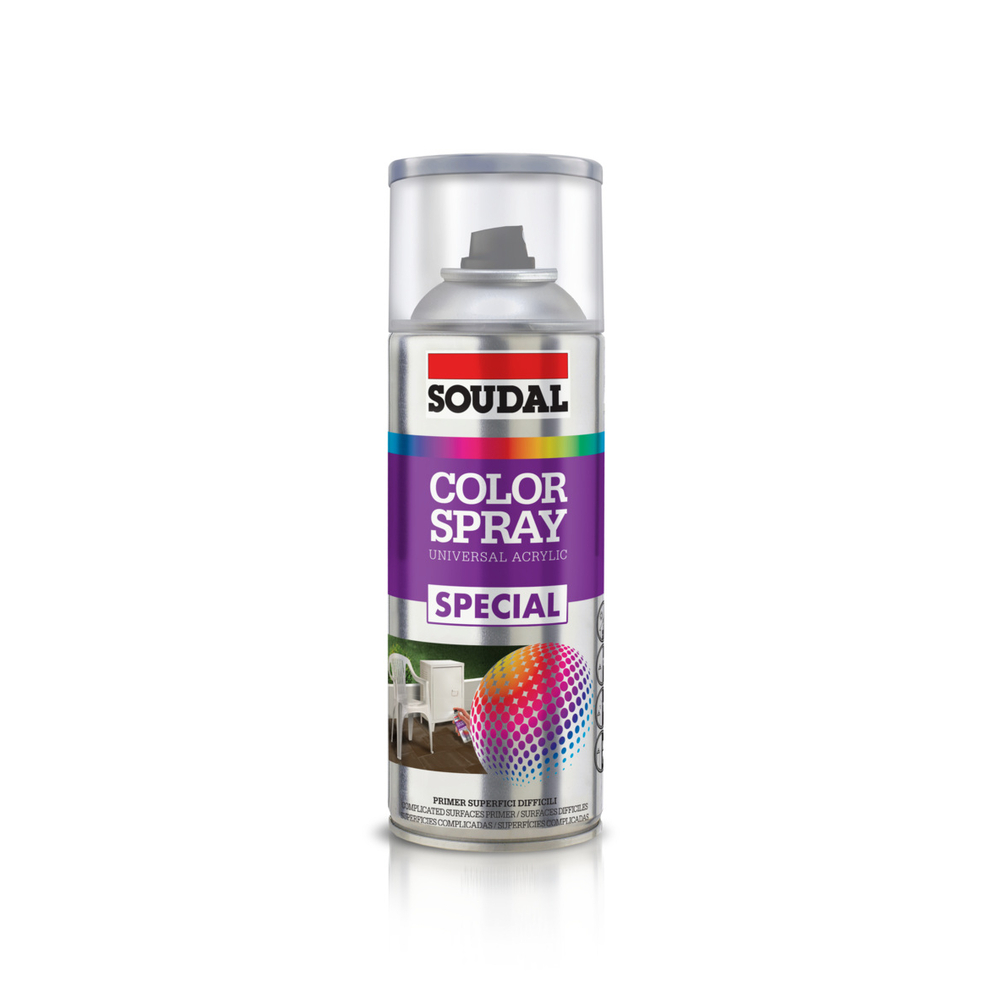 6 aérosols 400ml de color spray primaire pour plastique pp et pe transparent - SOUDAL - 160352