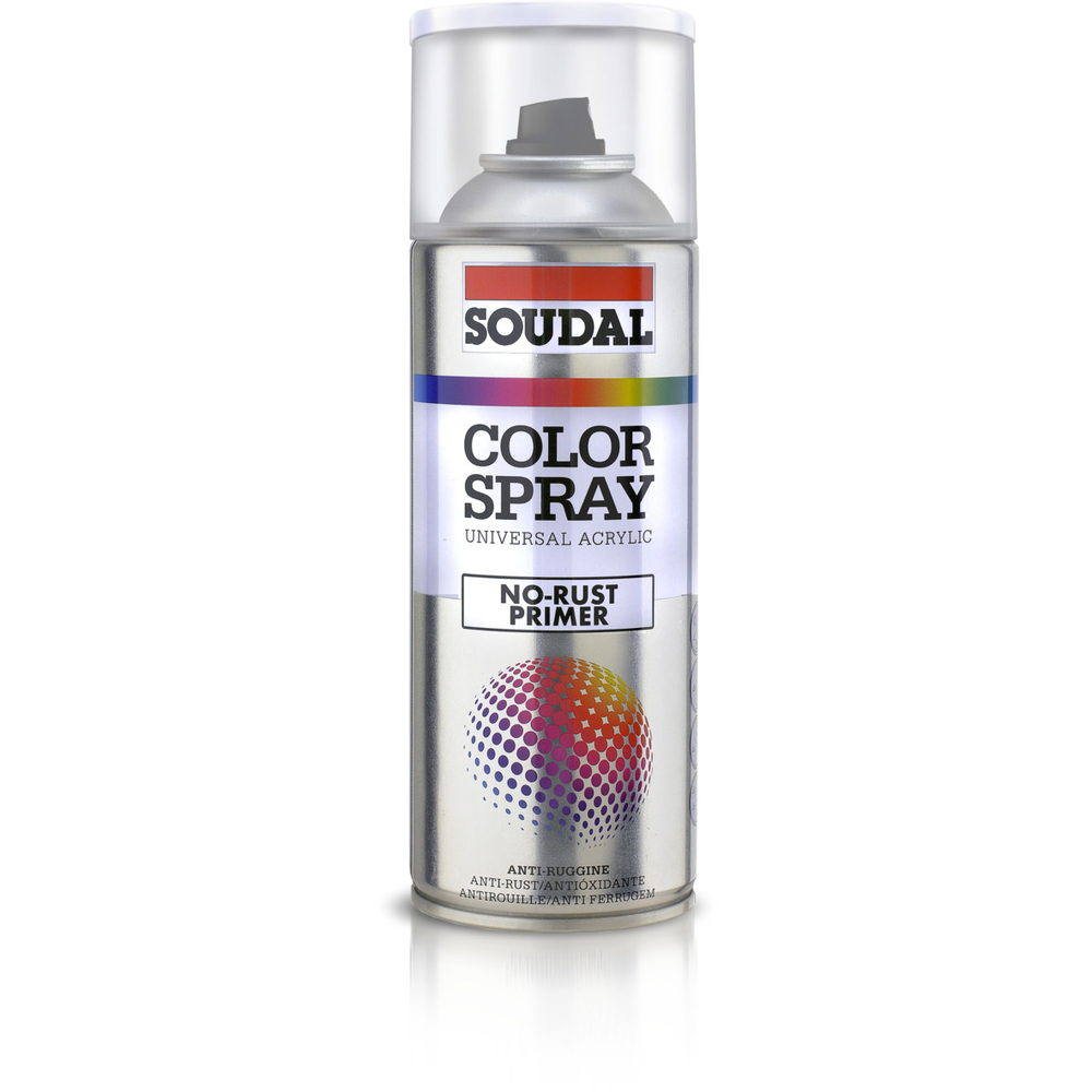 6 aérosols 400ml de color spray primaire pour tôles galvanisées, alliages légers et métaux blanc - SOUDAL - 160353