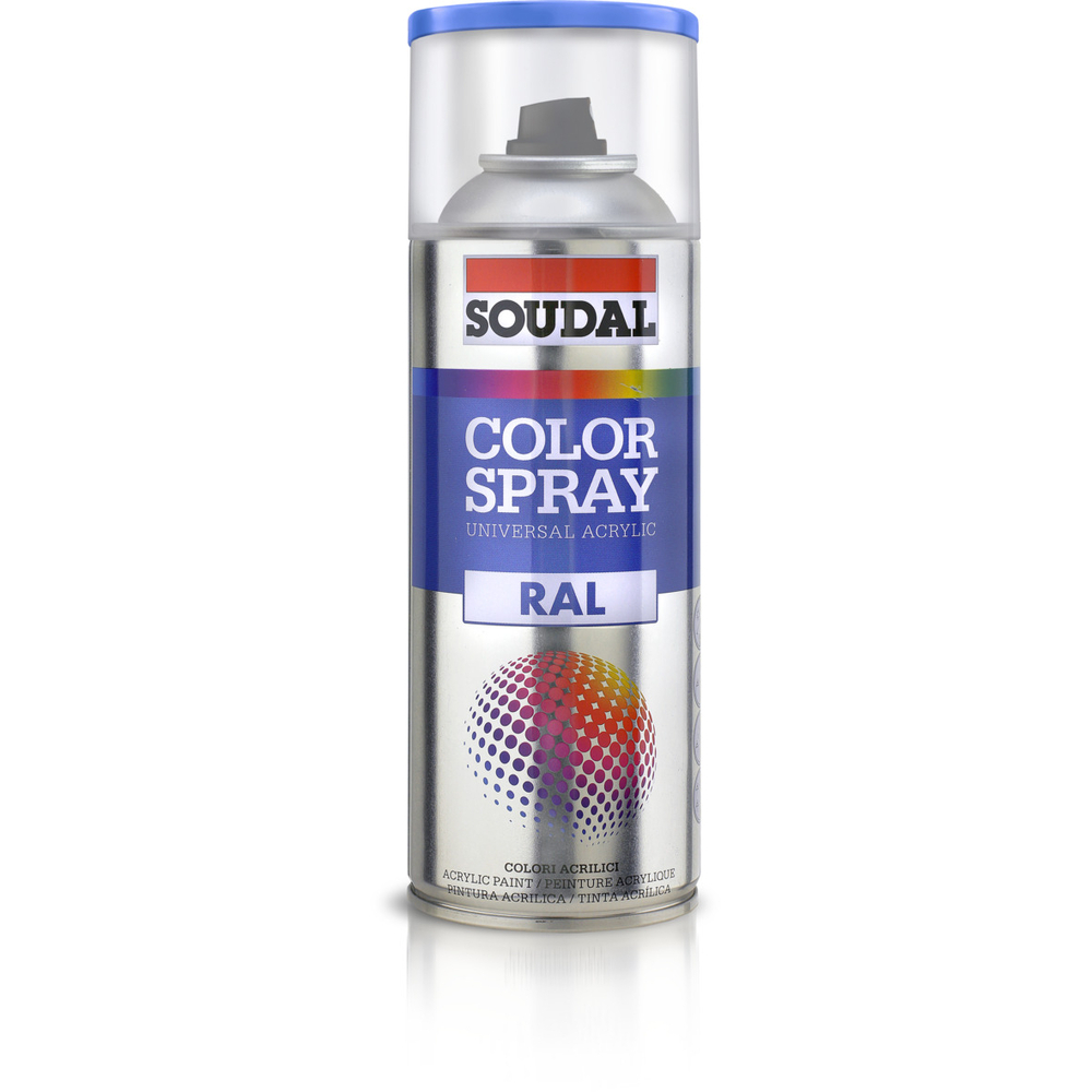 6 aérosols 400ml de color spray jaune zinc ral 1018 - SOUDAL - 161280