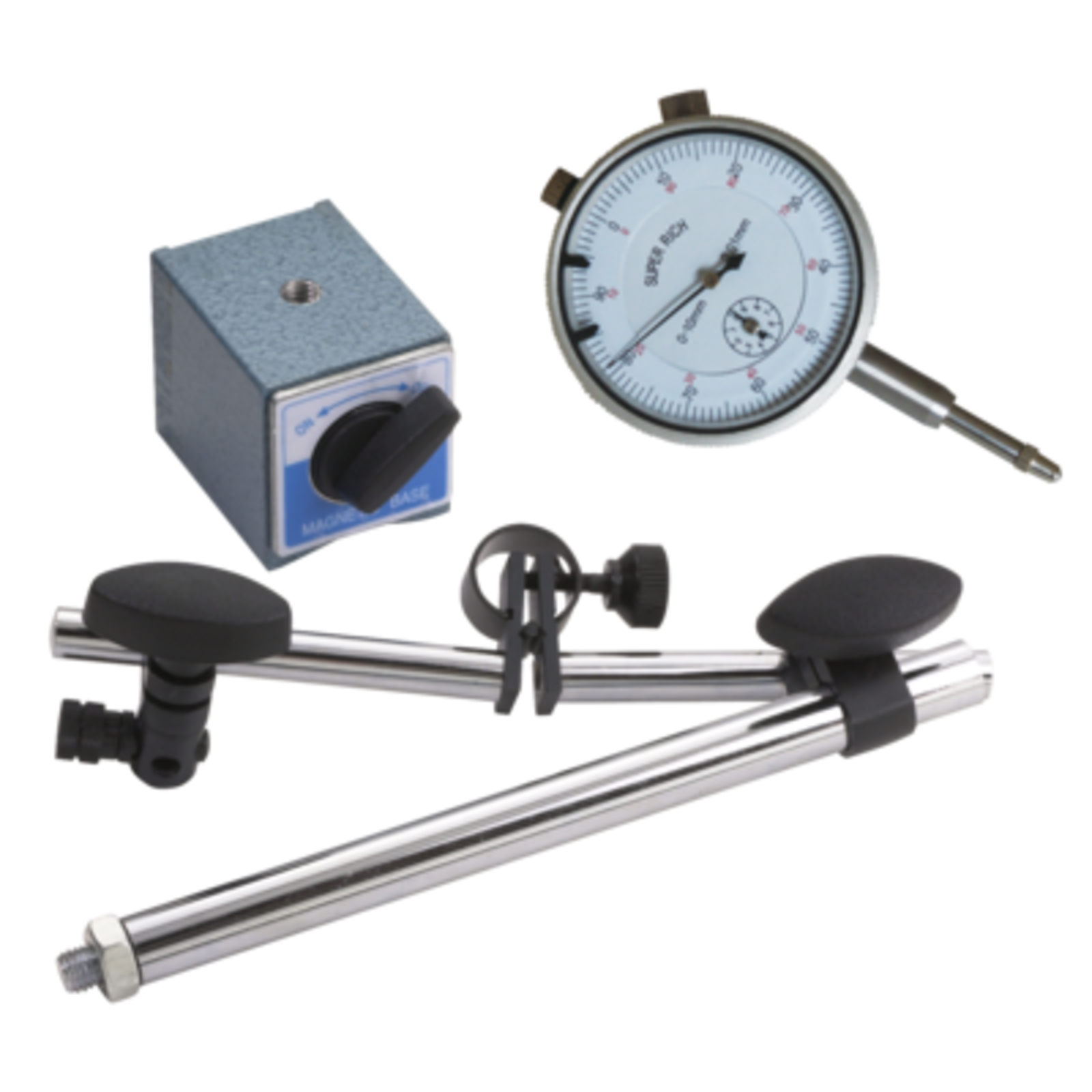 Micromètre à pied magnétique 0-10 mm précision 0,01 mm avec bras flexible et comparateur digital BAHCO - 1154