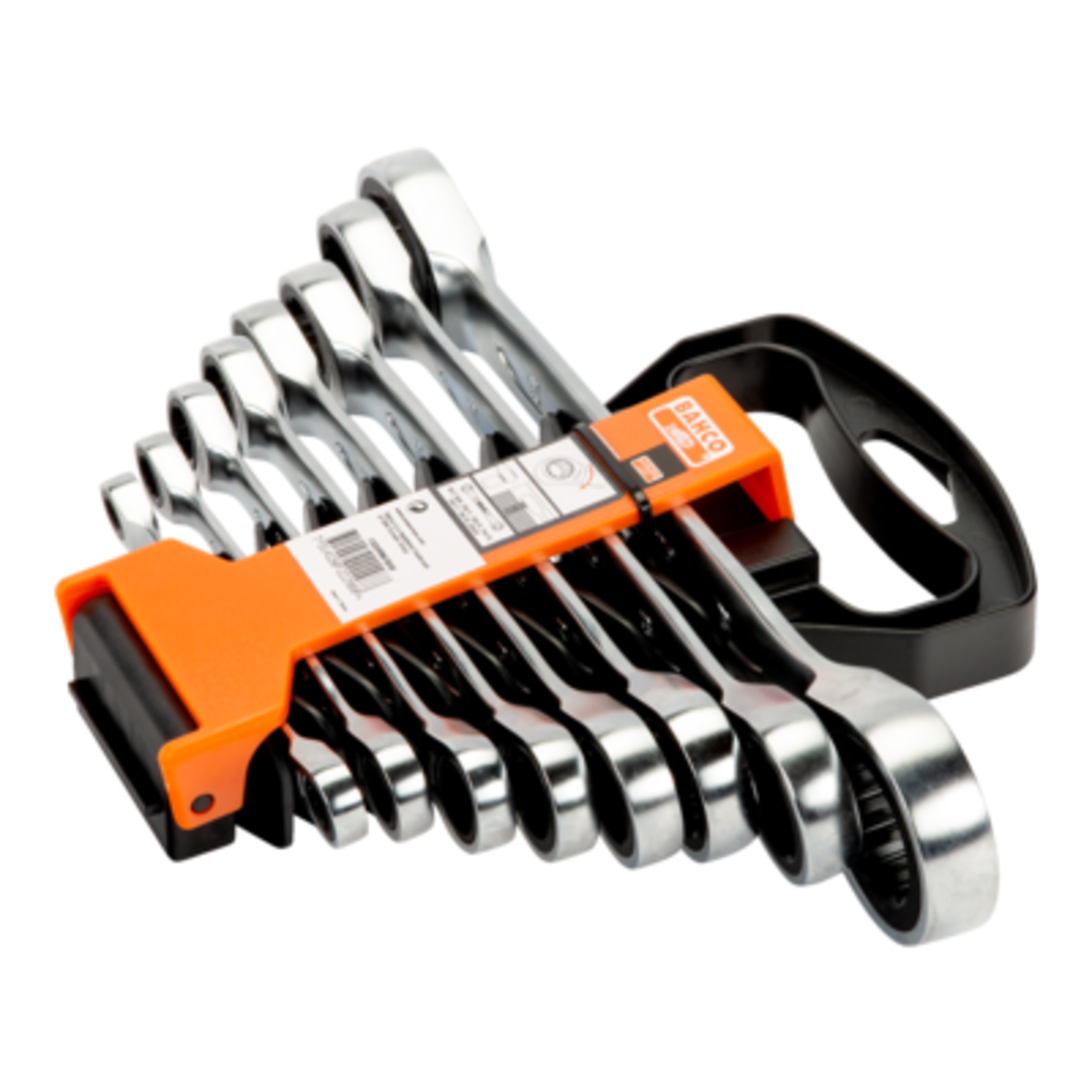 Jeu de clés polygonales à cliquet métriques 8 pcs avec support plastique BAHCO - 1320RM/SH8