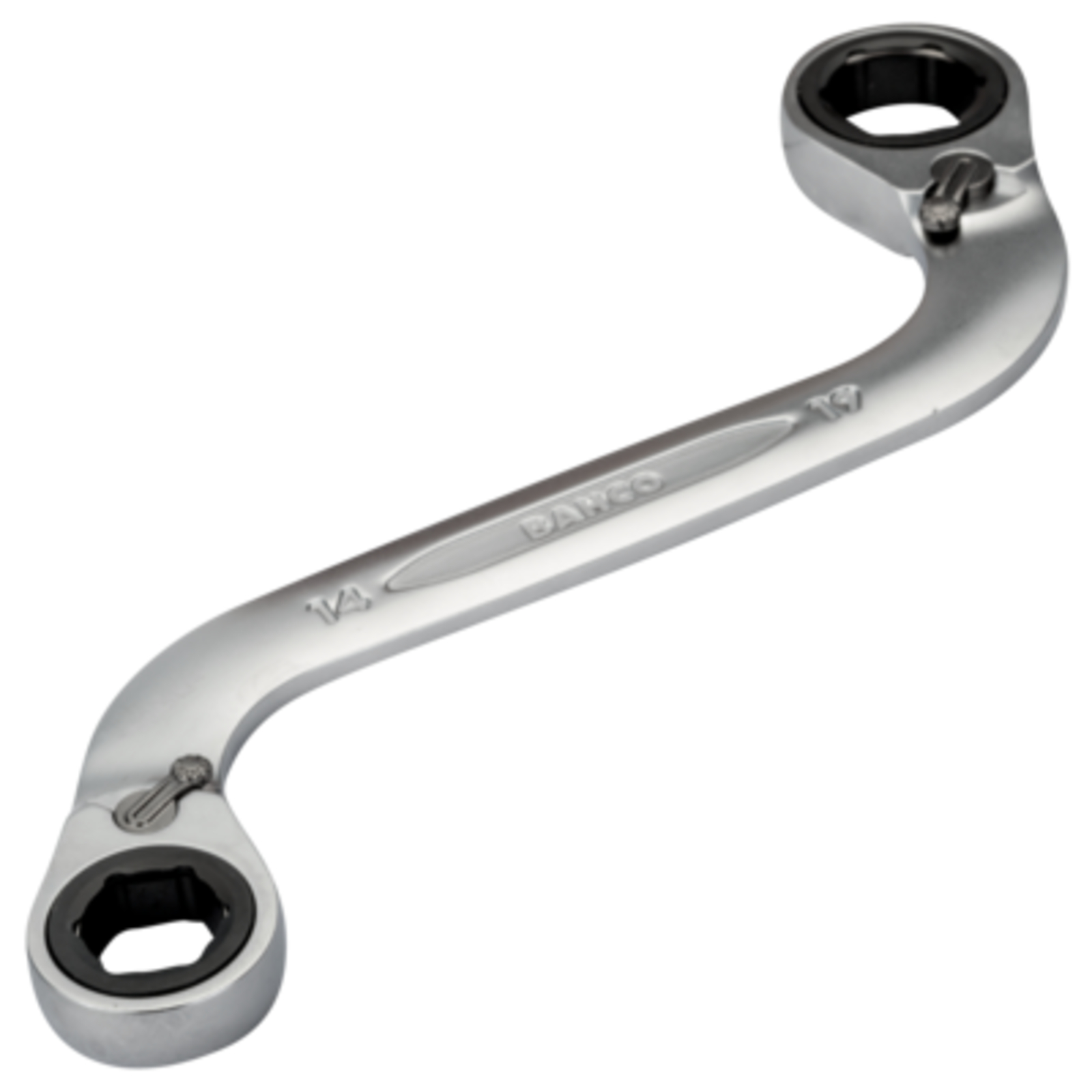 Clé polygonale à cliquet 14-19 mm forme S finition chromée 200 mm BAHCO - 1320SRM-14-19