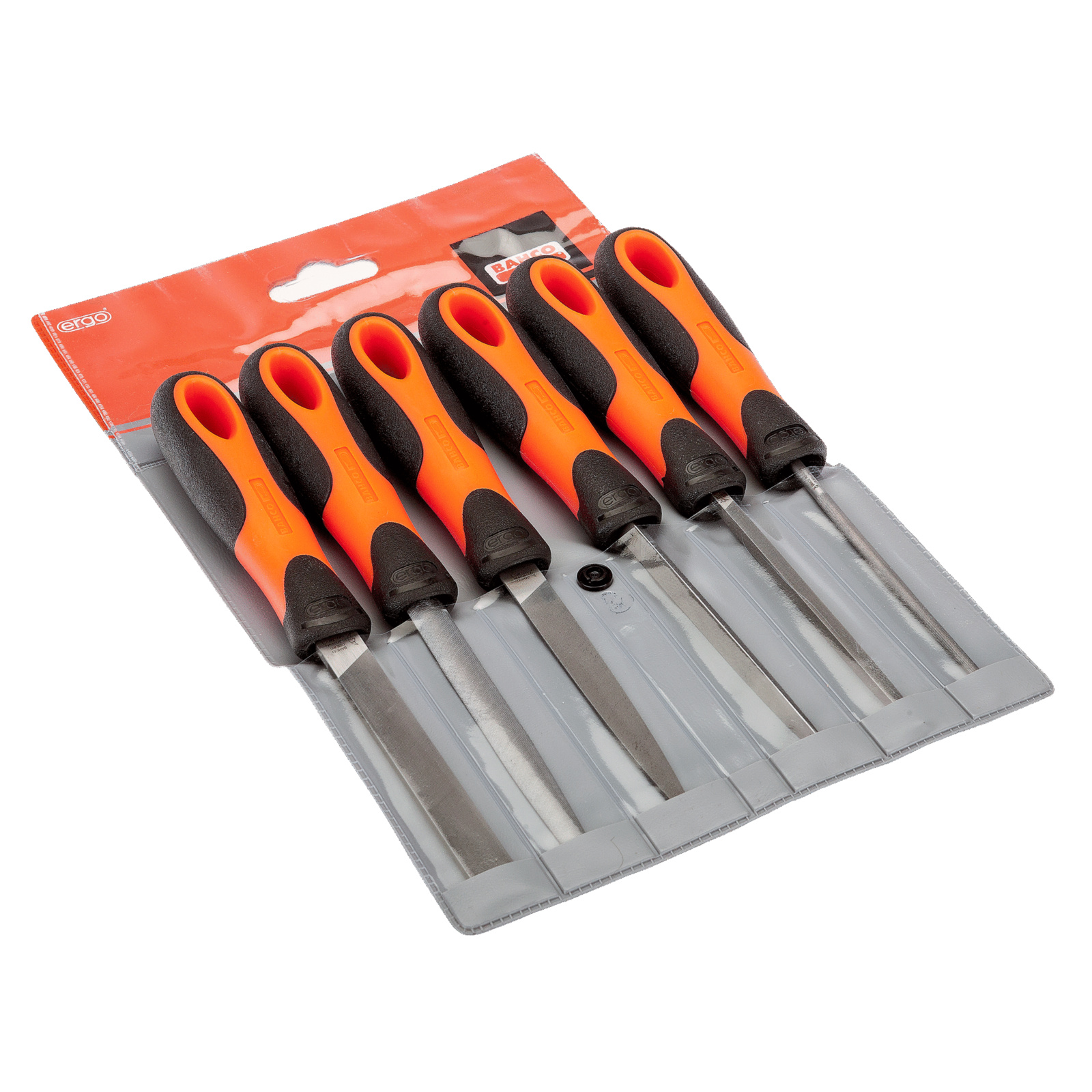 Jeu de limes douces 100 mm 6 pièces avec manche ERGO en trousse BAHCO - 1-476-04-3-2