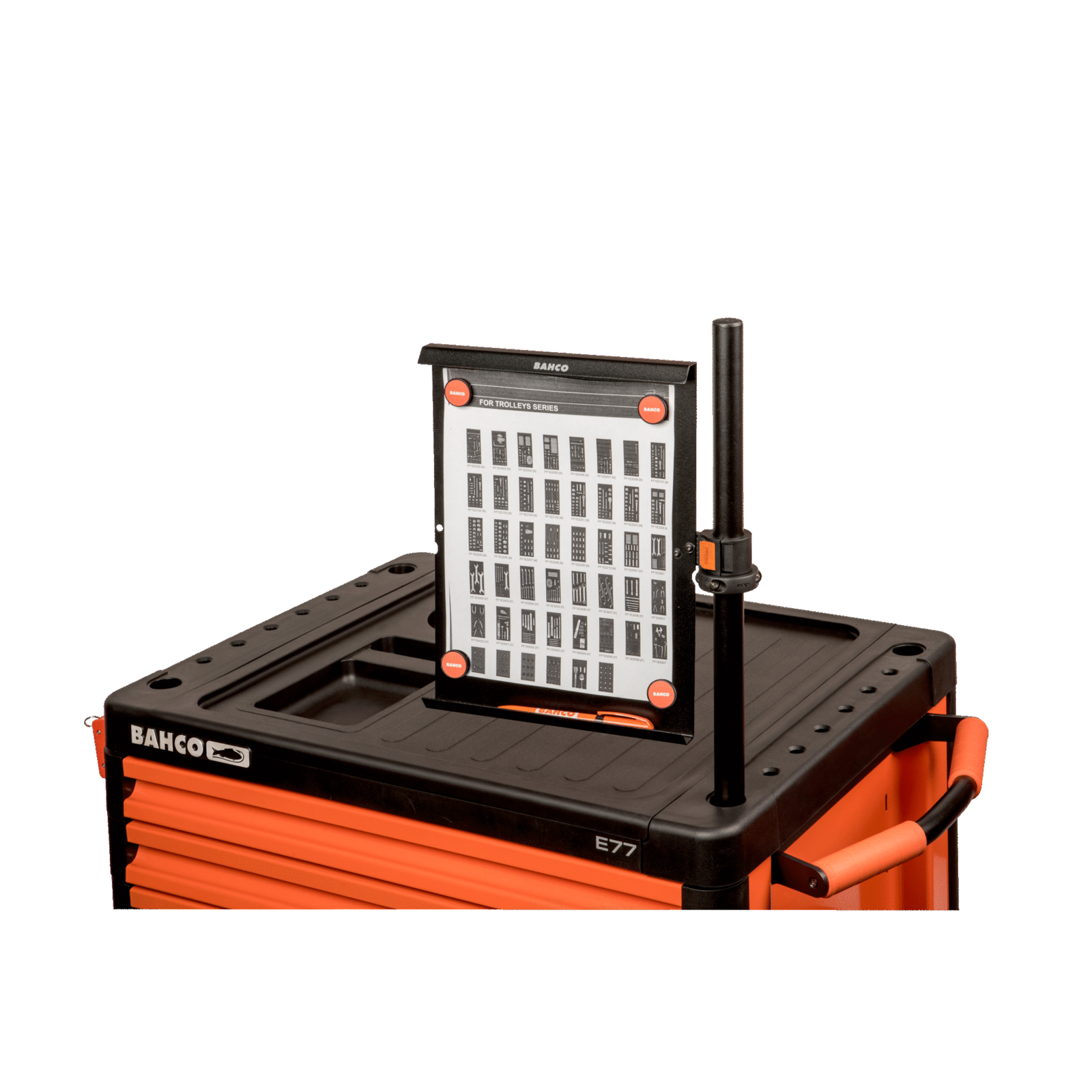 Porte-documents ajustable avec aimants pour servantes « storage HUB » acier noir BAHCO - 1477K-AC14