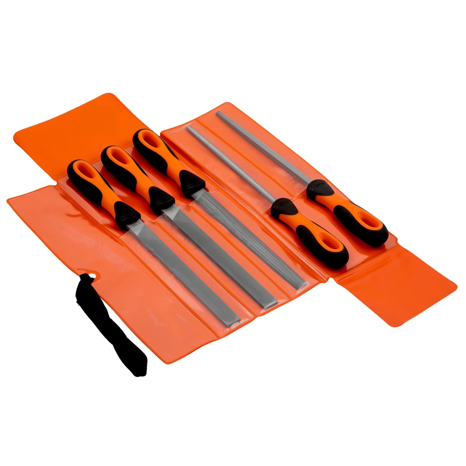 Jeu de limes 200 mm 4 bâtardes/1 mi-douce manche ERGO avec trousse BAHCO - 1-478-08-1-2