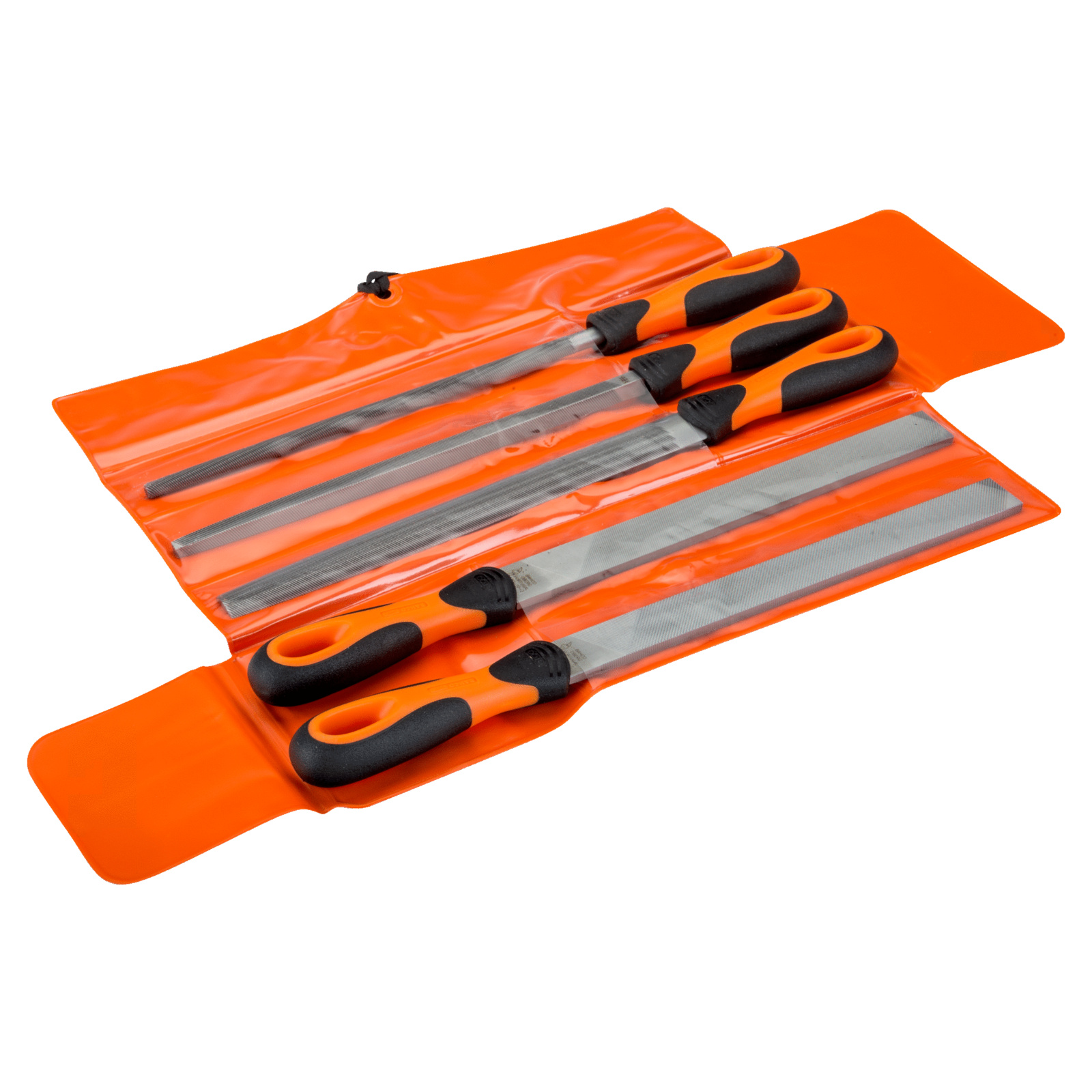 Jeu de limes 5 pcs 250 mm 4 bâtardes/1 mi-douce manche ERGO avec trousse BAHCO - 1-478-10-1-2