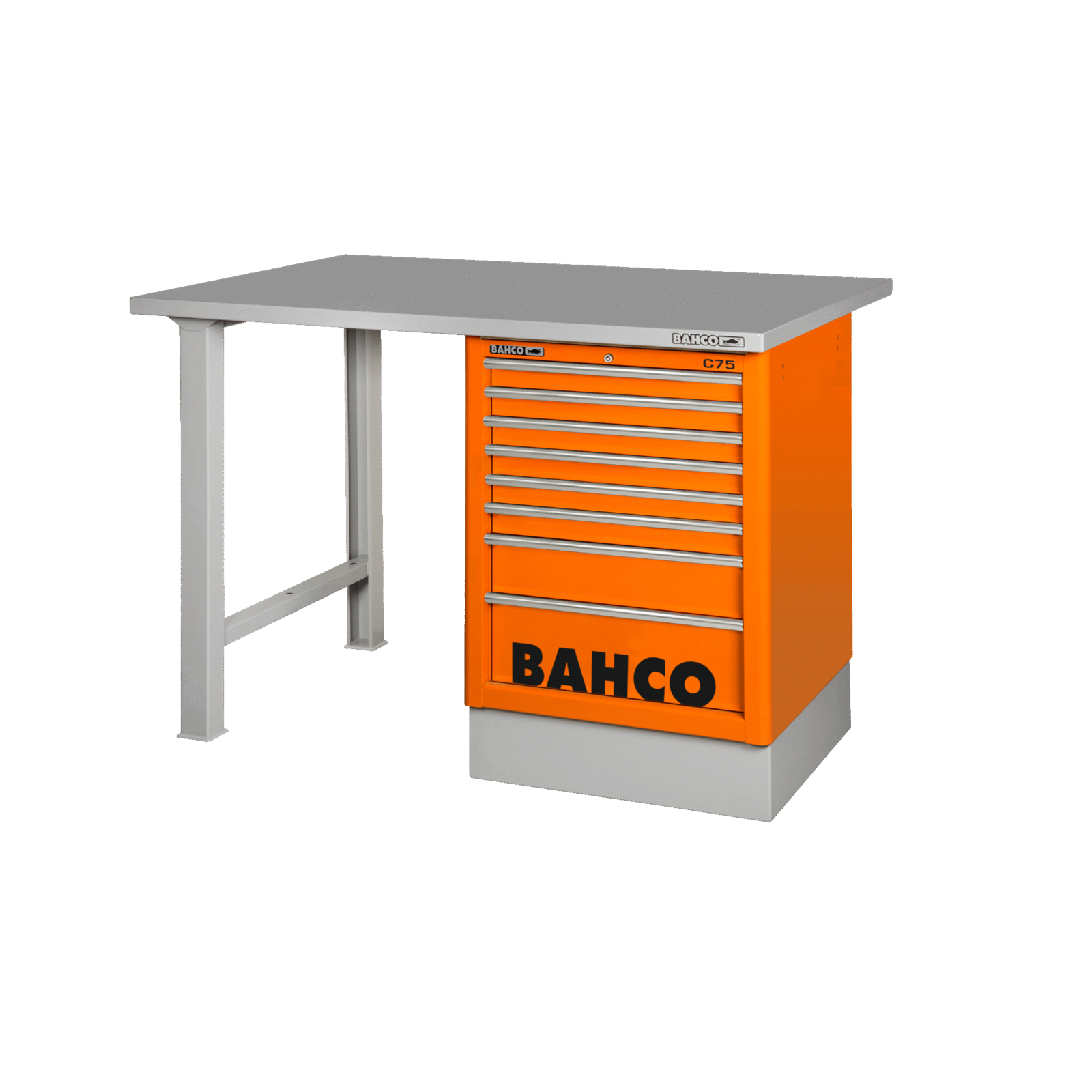 Établi usage intensif plan acier 1500 x 750 mm 6 tiroirs orange BAHCO - 1495K6CWB15TS