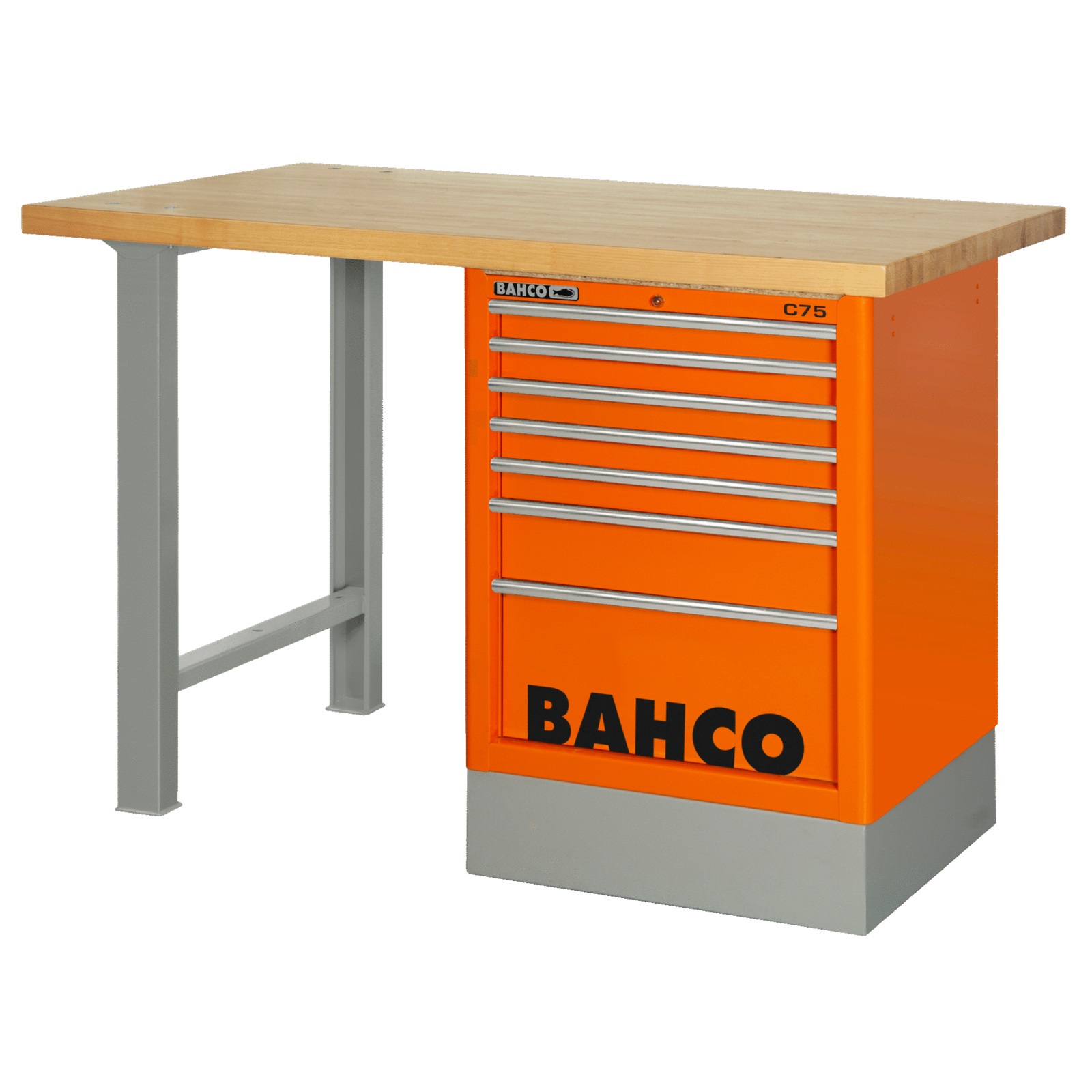 Établi usage intensif 1800 x 750 mm 6 tiroirs plan bois orange BAHCO - 1495K6CWB18TW