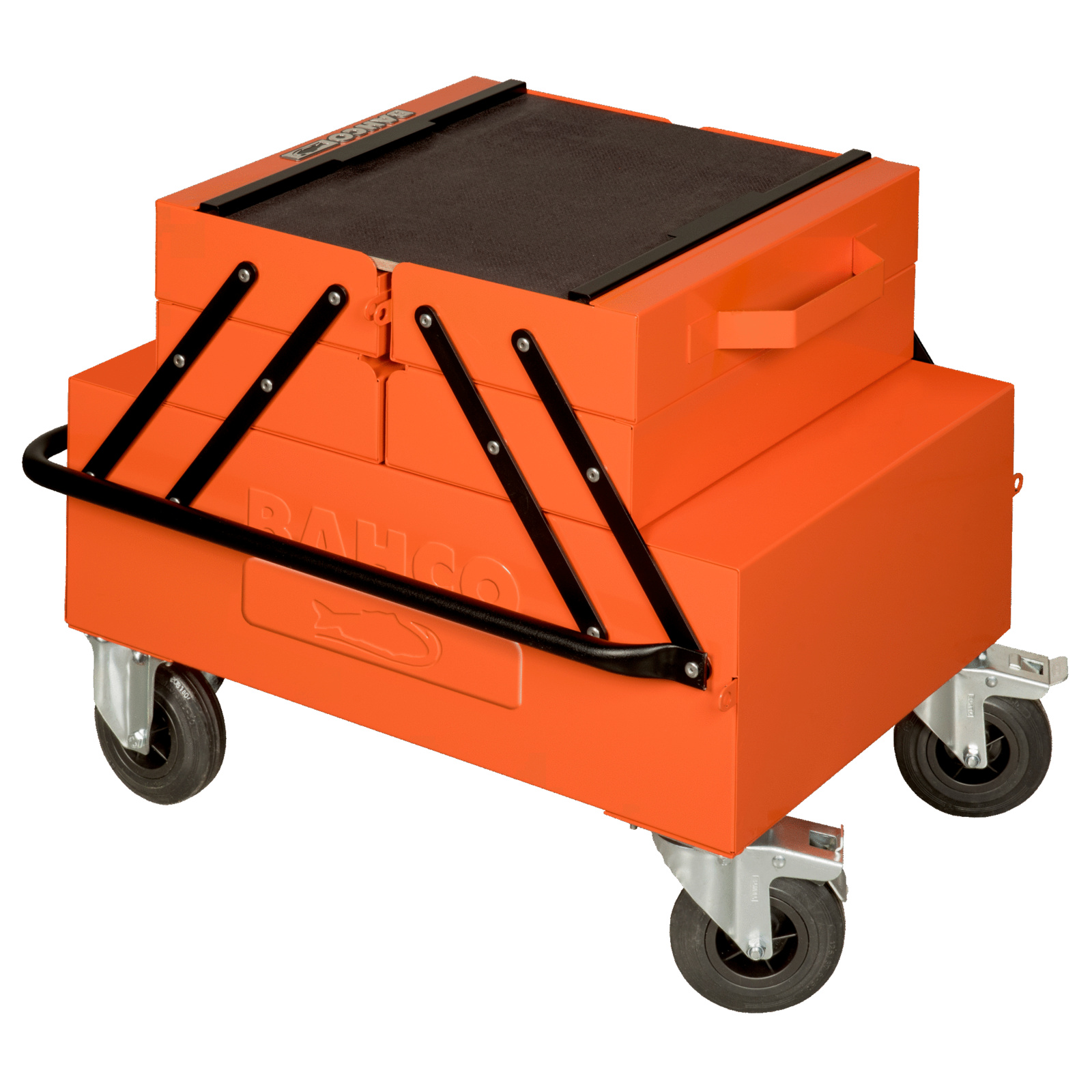 Caisse à outils métallique 7 compartiments sur roues usage intensif avec couvercle bois BAHCO - 1497MBW