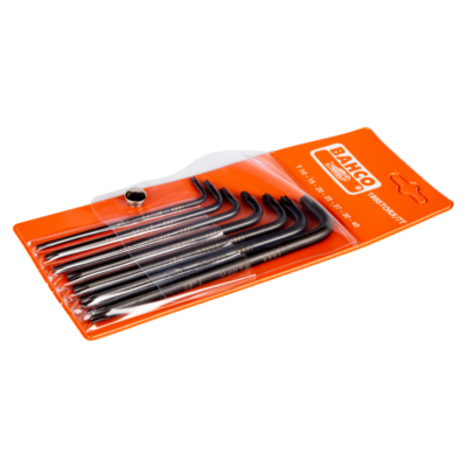 Jeu de clés mâles longues TORX T10-T40 7 pièces finition phosphatée avec étui BAHCO - 1995TORX/7T