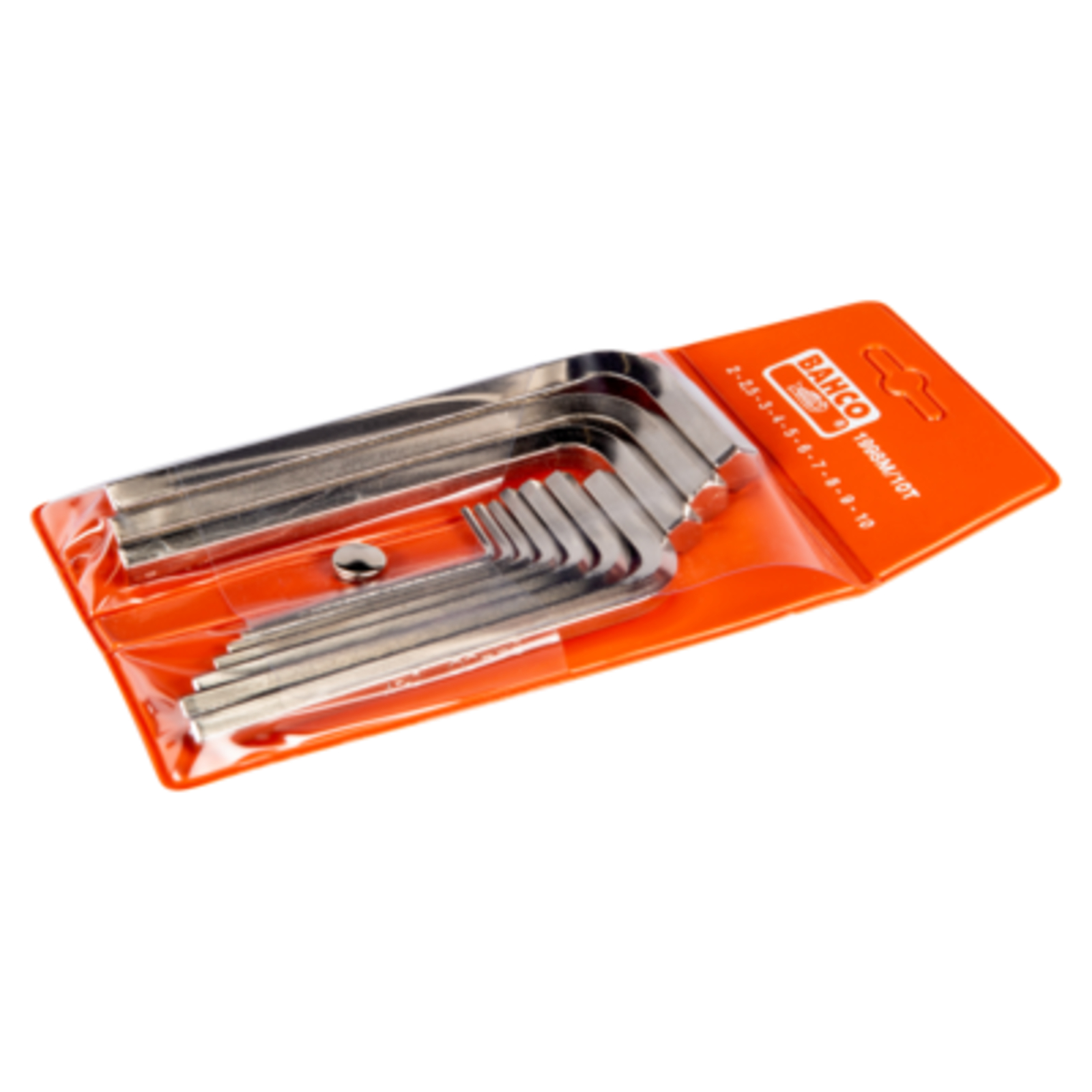 Jeu de clés mâles 6 pans métriques nickelées 2-10 mm 10 pièces BAHCO - 1998M/10T