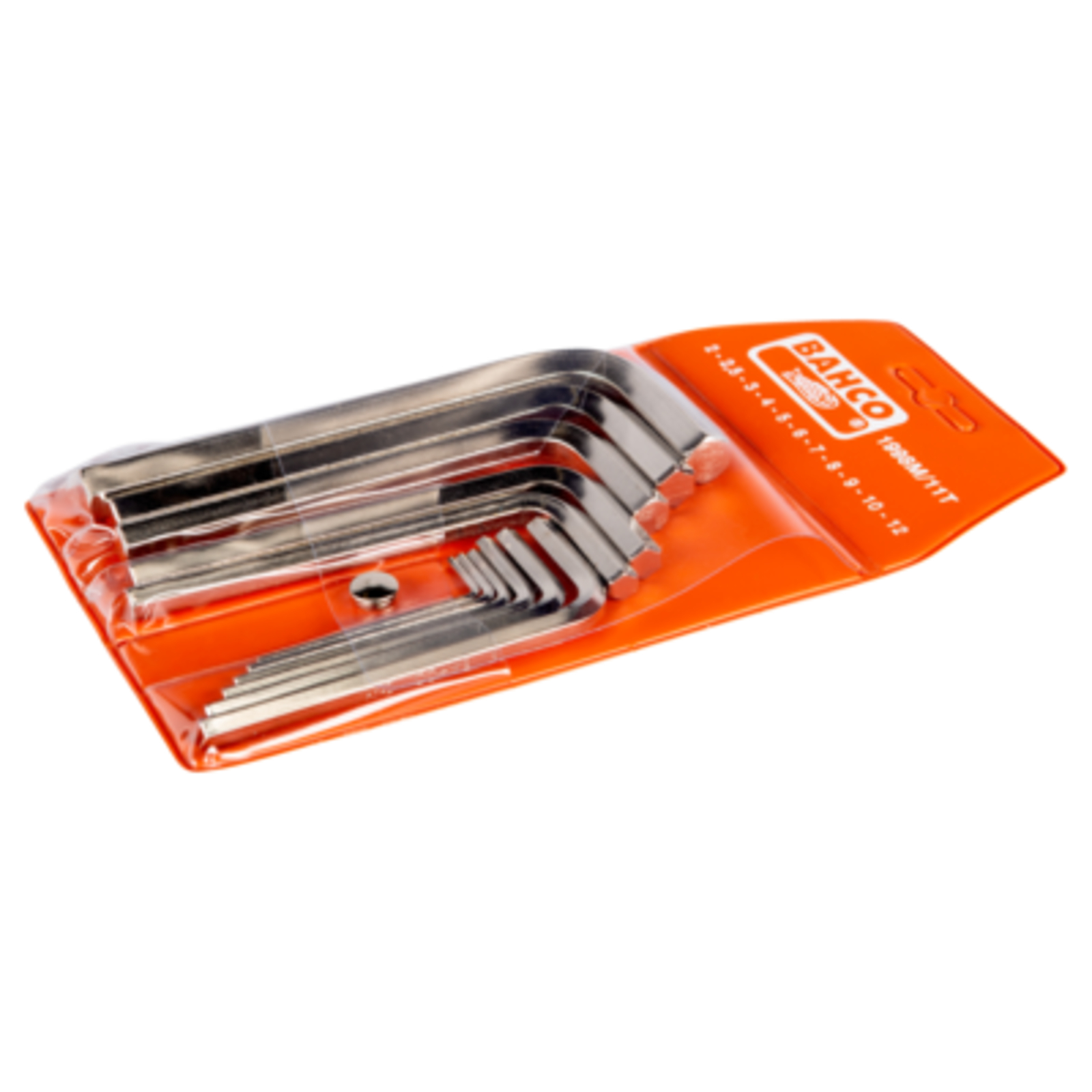 Jeu de clés mâles 6 pans métriques nickelées 2-12 mm 11 pcs BAHCO - 1998M/11T