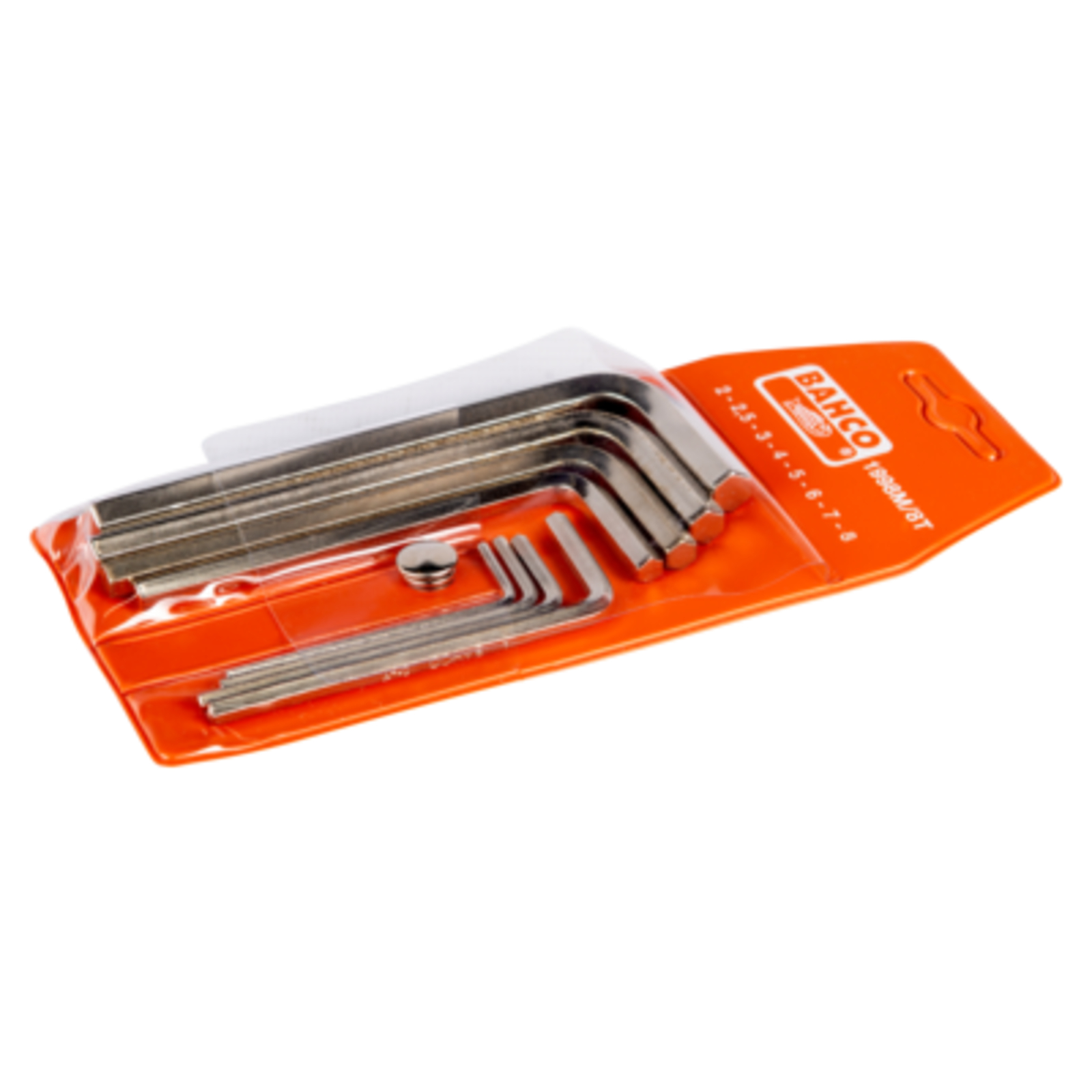 Jeu de clés mâles 6 pans métriques 2-8 mm 8 pcs finition nickelée BAHCO - 1998M/8T